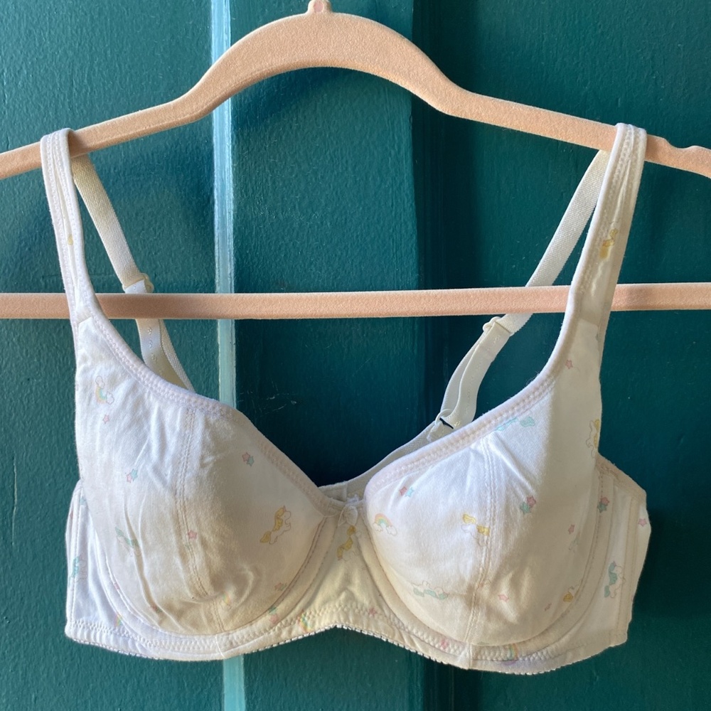 36C vintage rainbow & unicorn bra